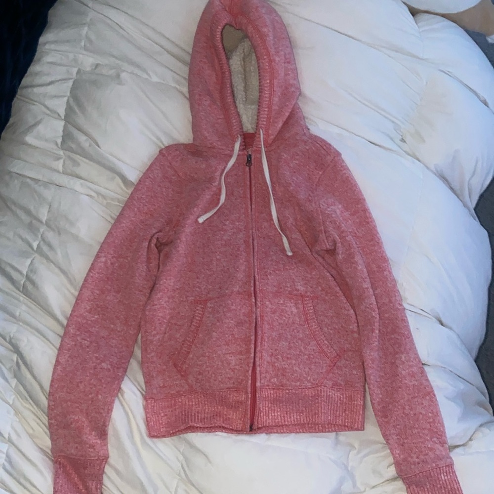 girls medium pink zip up hoodie